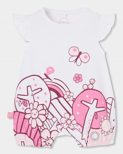 BOBOLI Knit play suit for baby girl -BCI - 133085
