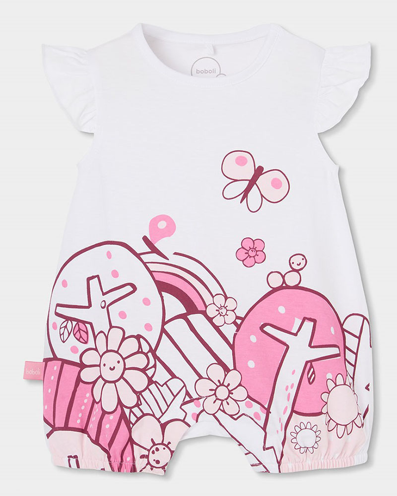 BOBOLI Knit play suit for baby girl -BCI - 133085