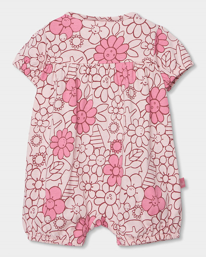BOBOLI Knit play suit floral for baby girl -BCI - 133074