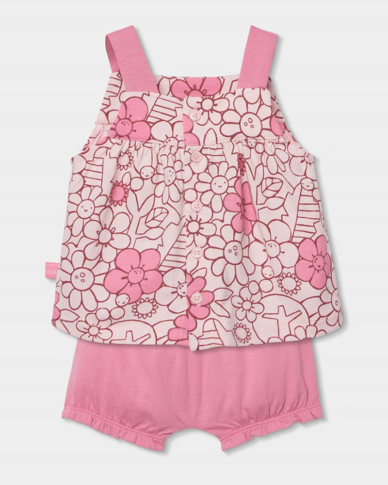BOBOLI Set knit floral for baby girl -BCI - 133029
