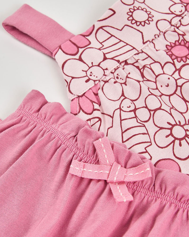 BOBOLI Set knit floral for baby girl -BCI - 133029