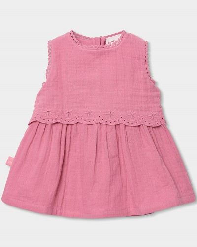 BOBOLI Dress muslin for baby girl -BCI - 133030