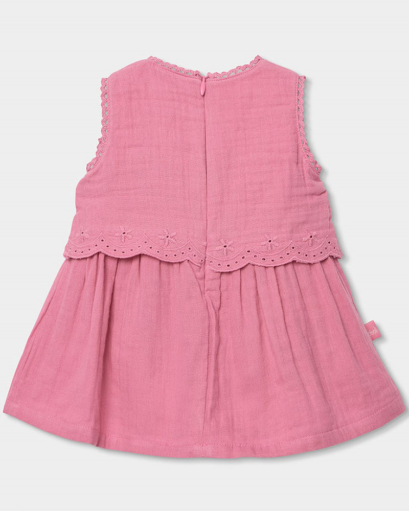 BOBOLI Dress muslin for baby girl -BCI - 133030