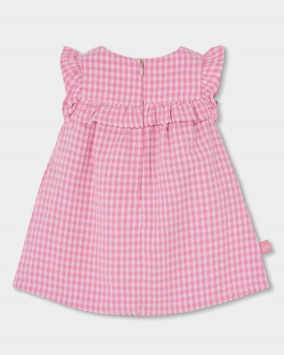 BOBOLI Poplin dress check for baby -BCI - 133041
