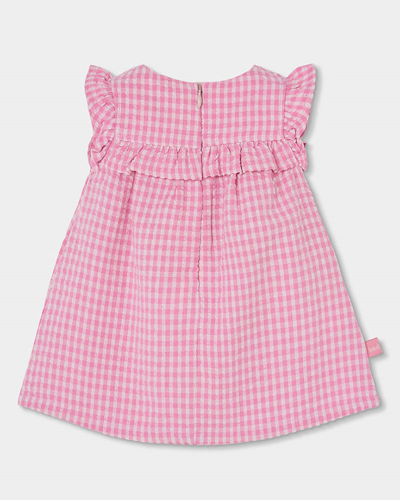 BOBOLI Poplin dress check for baby -BCI - 133041