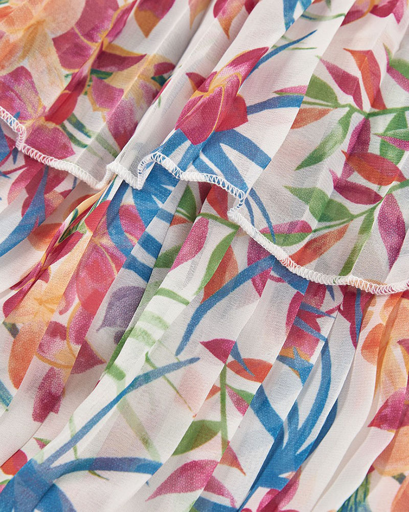 BOBOLI Chiffon dress printed for girl - 763017