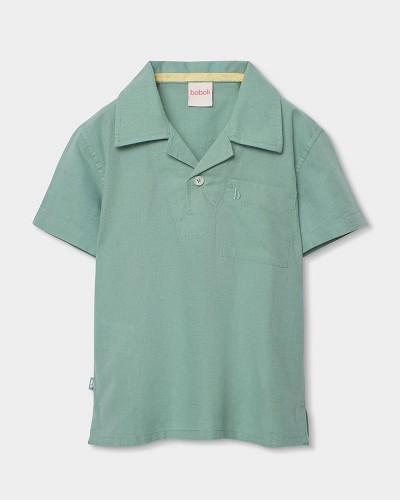 BOBOLI Linen polo for boy -BCI - 813091