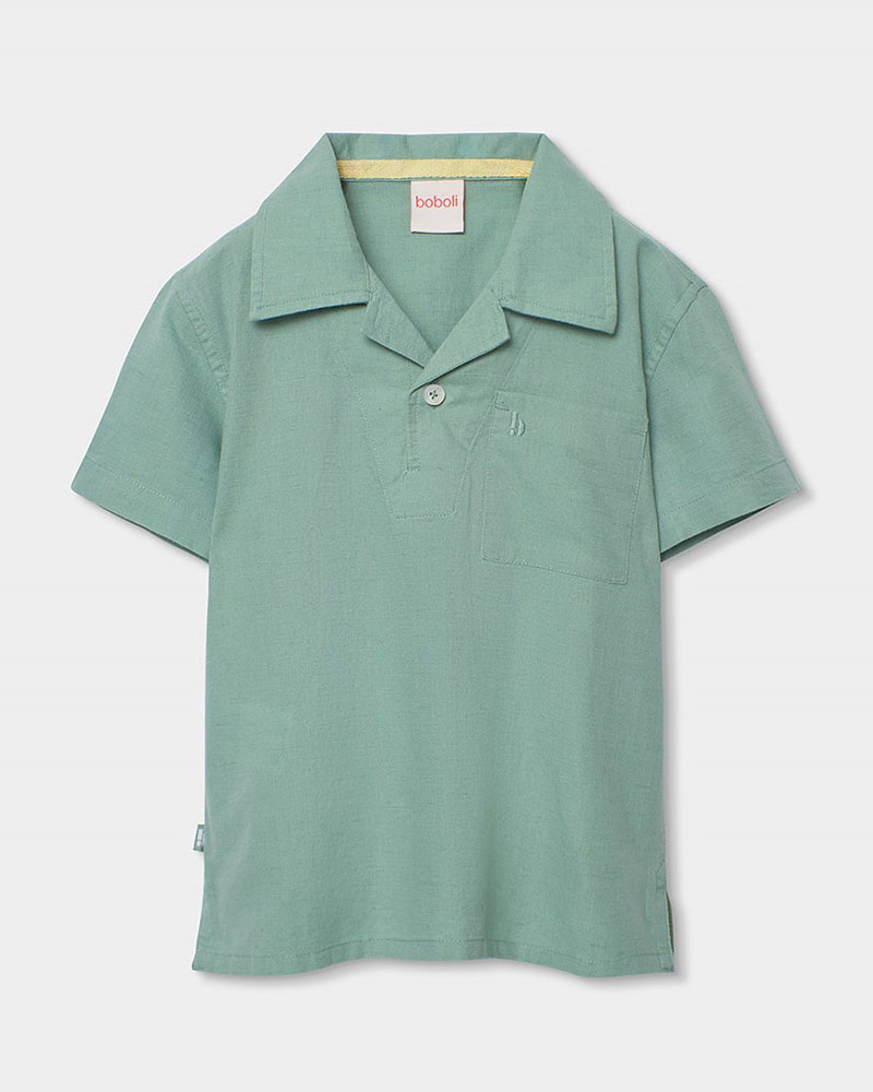 BOBOLI Linen polo for boy -BCI - 813091