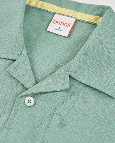 BOBOLI Linen polo for boy -BCI - 813091