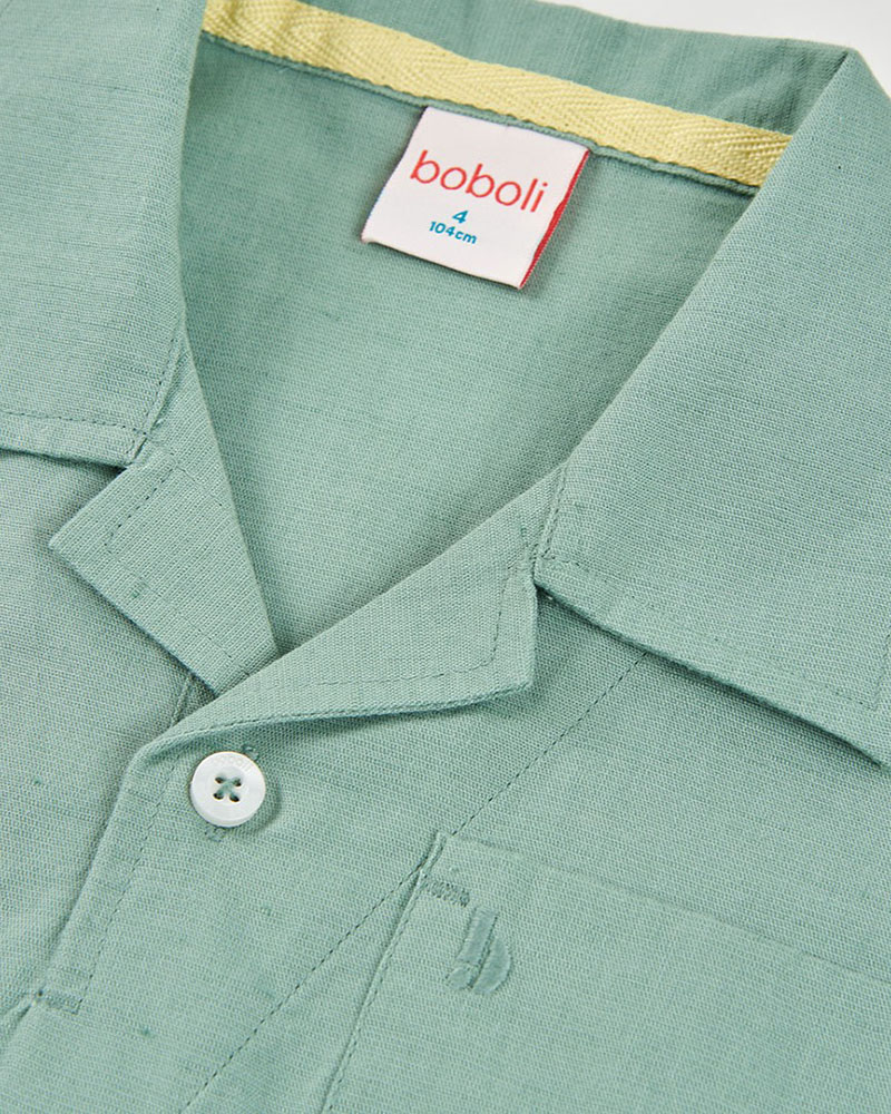 BOBOLI Linen polo for boy -BCI - 813091