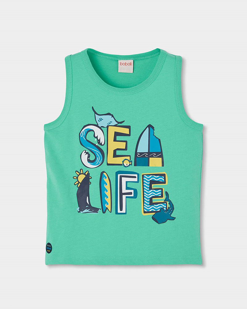 BOBOLI Knit t-Shirt sleevless for boy -BCI - 543170