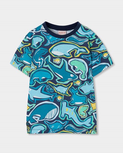 BOBOLI Knit t-Shirt printed for boy -BCI - 543103