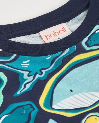 BOBOLI Knit t-Shirt printed for boy -BCI - 543103