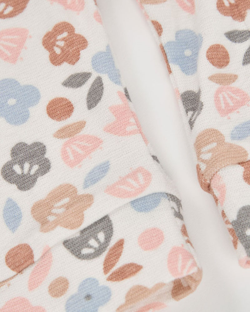 BOBOLI Ribbed play suit floral for baby -BCI - 114062
