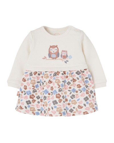 BOBOLI Knit dress floral for baby -BCI - 114039
