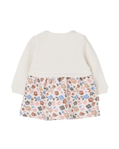 BOBOLI Knit dress floral for baby -BCI - 114039