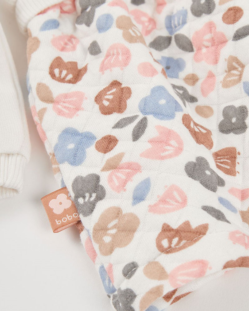 BOBOLI Knit dress floral for baby -BCI - 114039