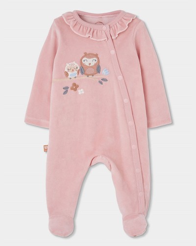 BOBOLI Velour play suit for baby girl -BCI - 114051