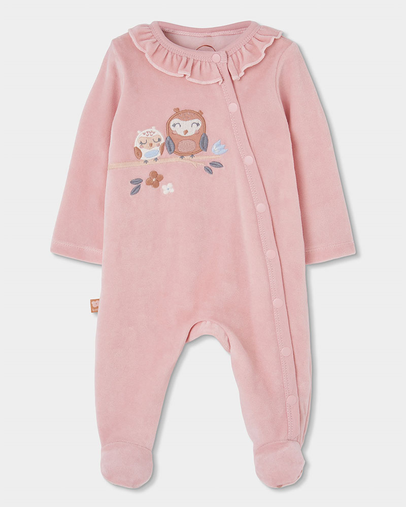 BOBOLI Velour play suit for baby girl -BCI - 114051