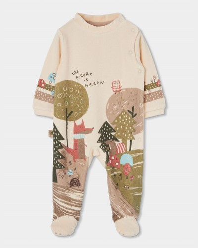 BOBOLI Velour play suit for baby -BCI - 224053