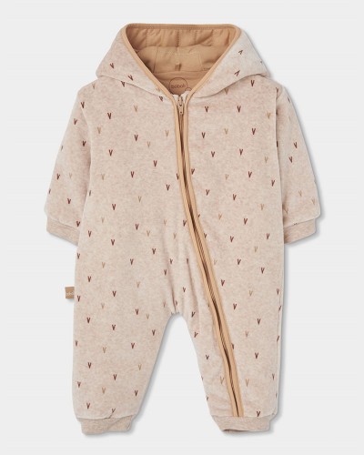 BOBOLI Velour play suit printed for baby -BCI - 234098