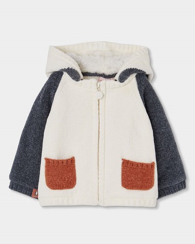 BOBOLI Knitwear hooded jacket for baby - 244101