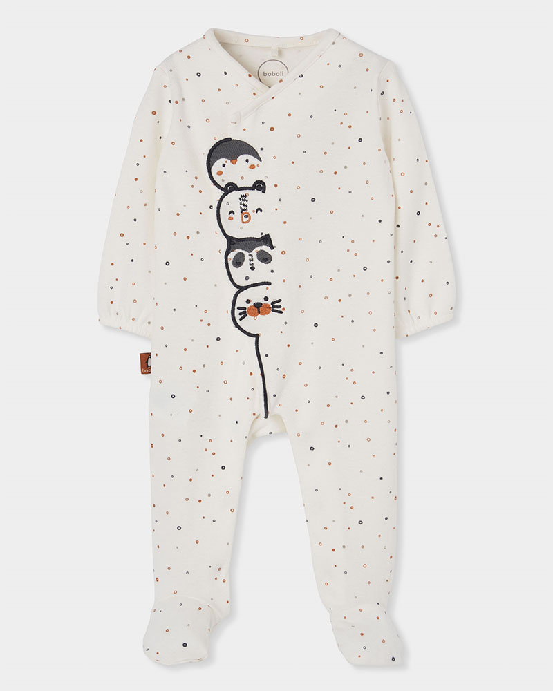 BOBOLI Interlock play suit for baby girl -BCI - 144054