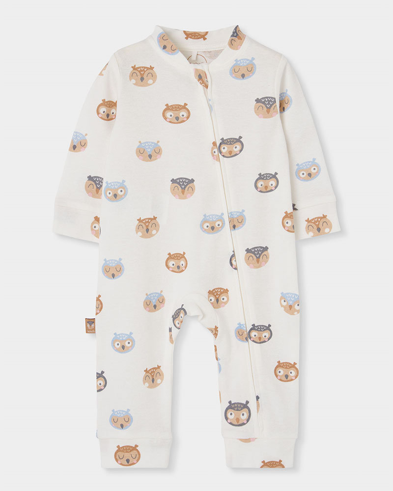 BOBOLI Ribbed play suit printed for baby -BCI - 214074