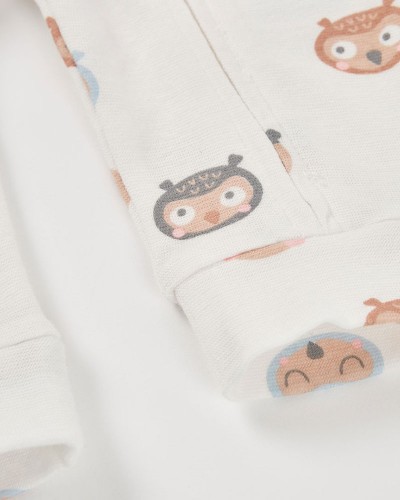 BOBOLI Ribbed play suit printed for baby -BCI - 214074