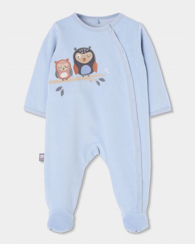 BOBOLI Velour play suit for baby boy -BCI - 214052