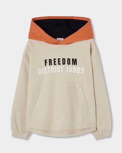 BOBOLI Fleece with hood sweatshirt for boy -BCI - 624080