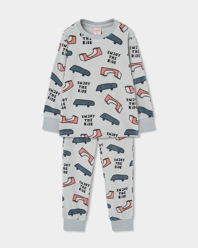 BOBOLI Velour pyjamas printed for boy -BCI - 684020