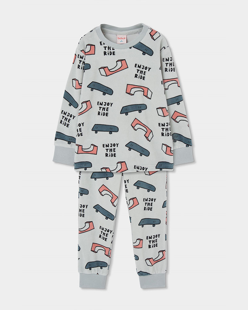 BOBOLI Velour pyjamas printed for boy -BCI - 684020