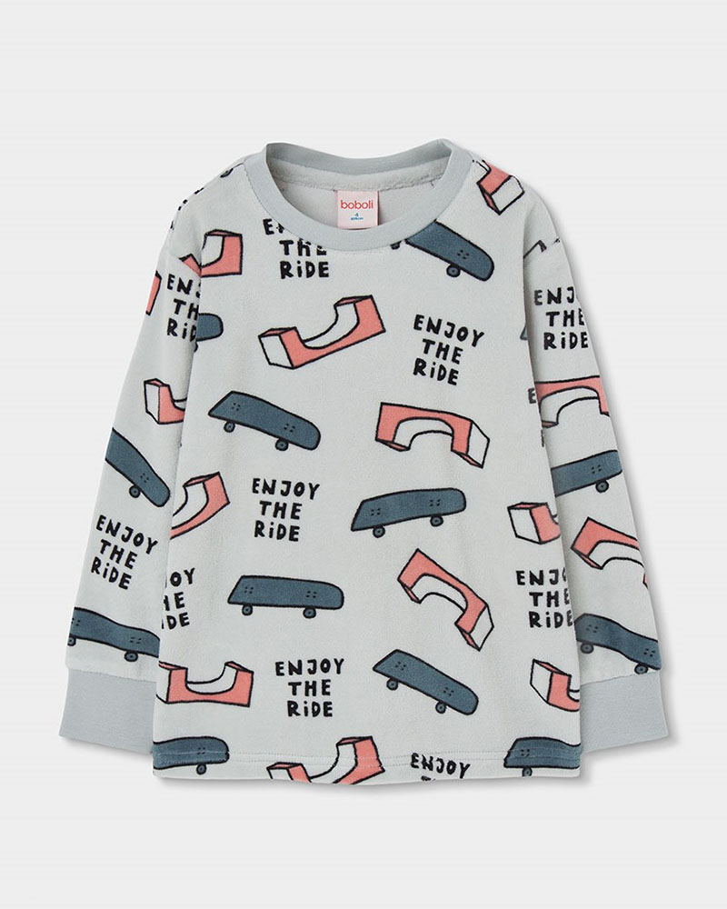 BOBOLI Velour pyjamas printed for boy -BCI - 684020