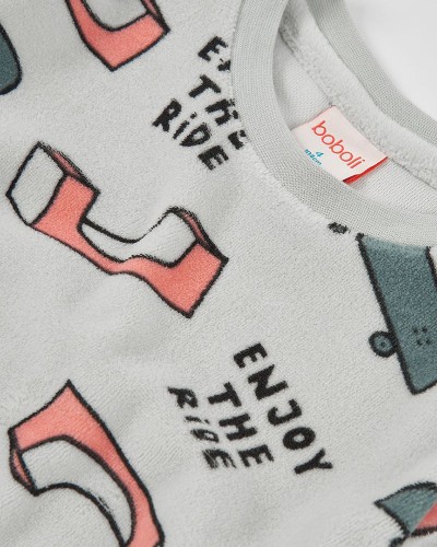 BOBOLI Velour pyjamas printed for boy -BCI - 684020