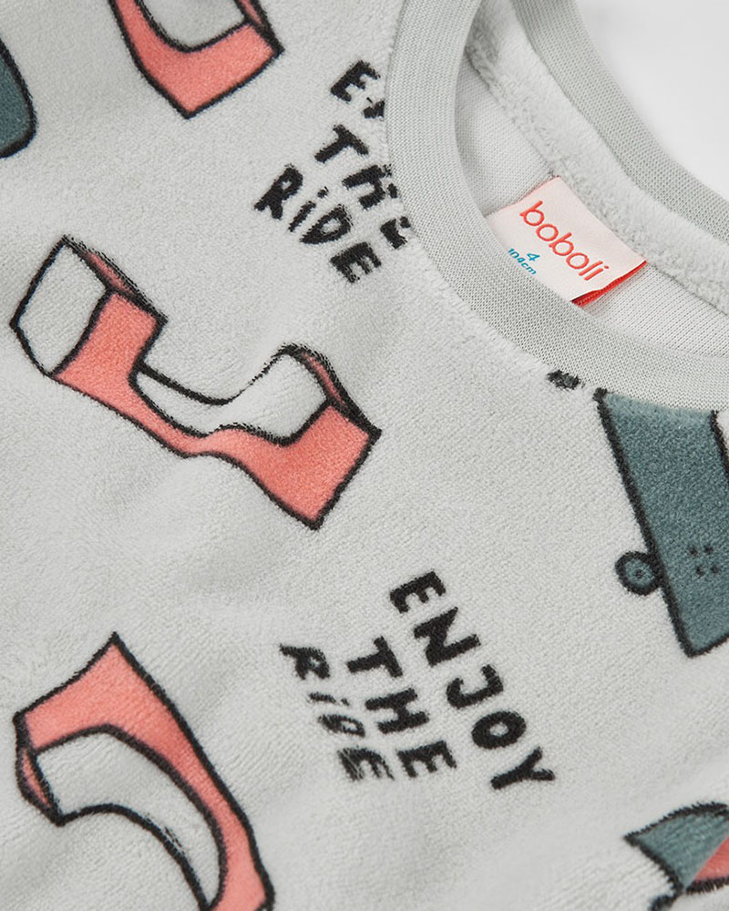 BOBOLI Velour pyjamas printed for boy -BCI - 684020