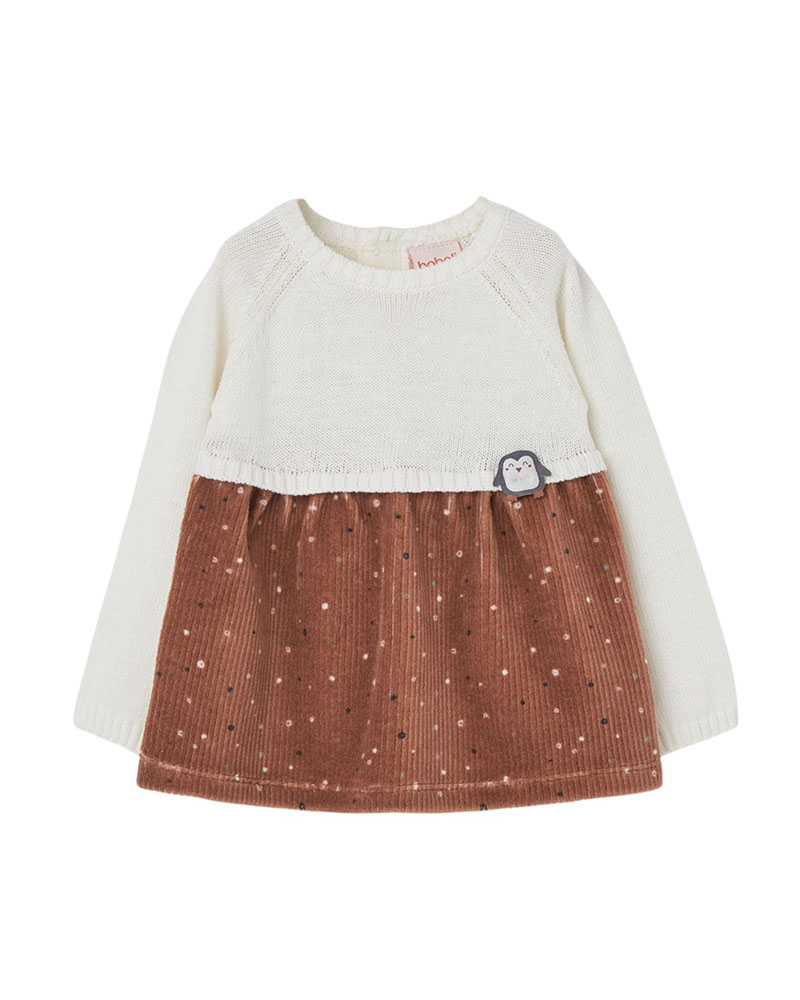 BOBOLI Knitwear combined dress for baby -BCI - 144021