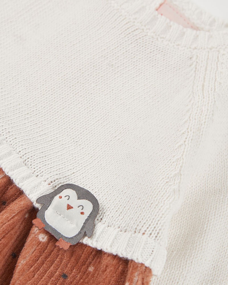 BOBOLI Knitwear combined dress for baby -BCI - 144021