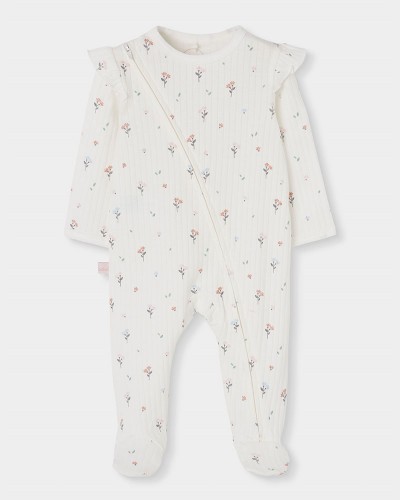BOBOLI Interlock play suit floral for baby -BCI - 104016