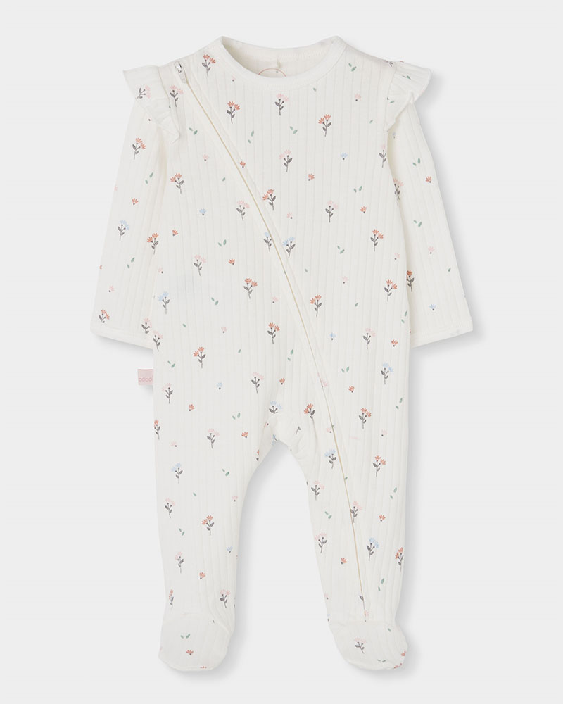 BOBOLI Interlock play suit floral for baby -BCI - 104016