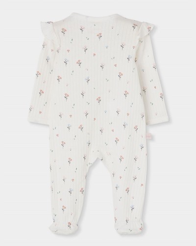 BOBOLI Interlock play suit floral for baby -BCI - 104016