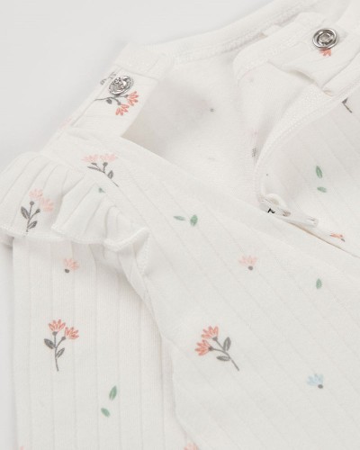 BOBOLI Interlock play suit floral for baby -BCI - 104016