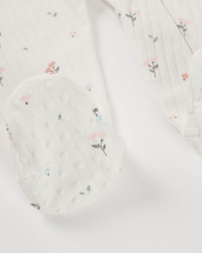BOBOLI Interlock play suit floral for baby -BCI - 104016