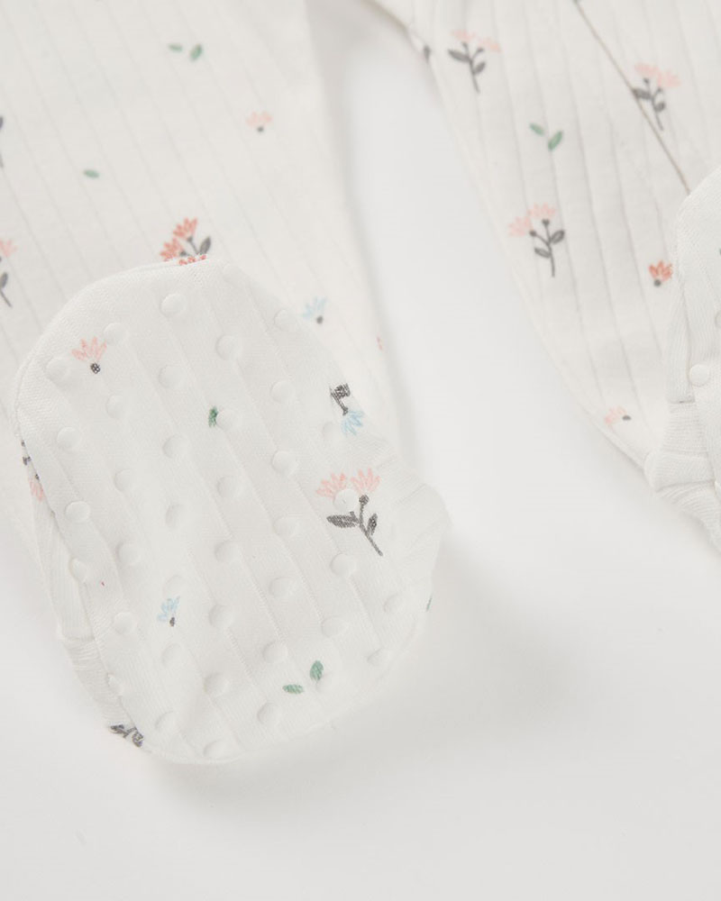 BOBOLI Interlock play suit floral for baby -BCI - 104016