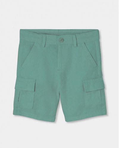 BOBOLI Linen bermuda shorts for boy -BCI - 813068