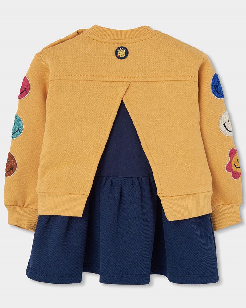 BOBOLI Fleece combined dress for girl -BCI - 304120