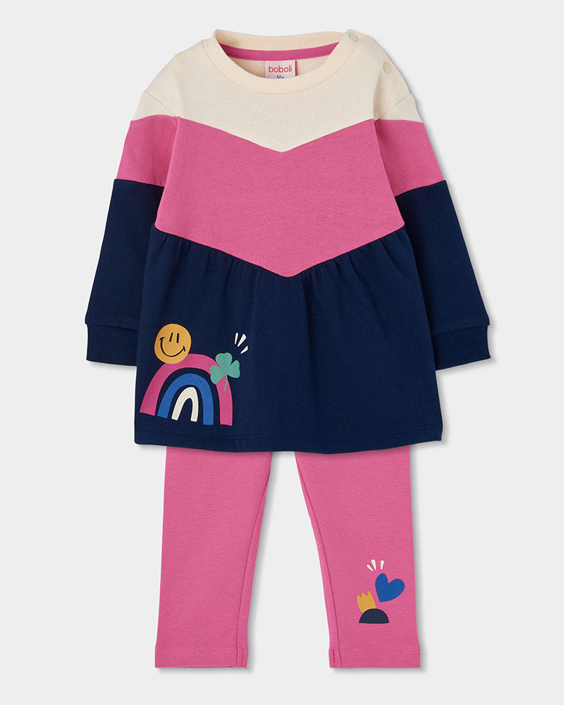 BOBOLI Set knit combined for girl -BCI - 304119