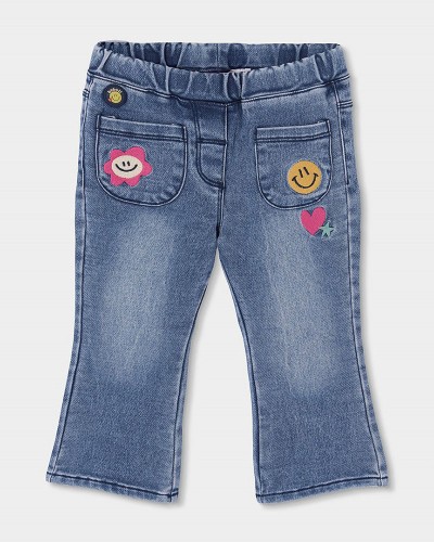 BOBOLI Denim trousers knit for girl -BCI - 304029