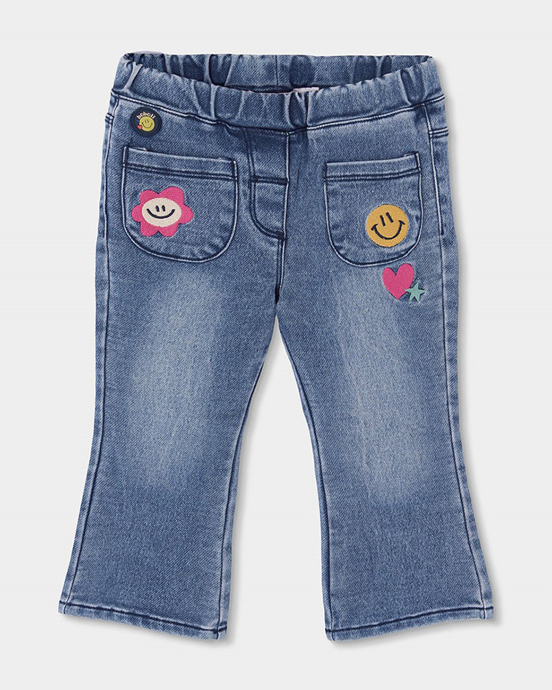 BOBOLI Denim trousers knit for girl -BCI - 304029