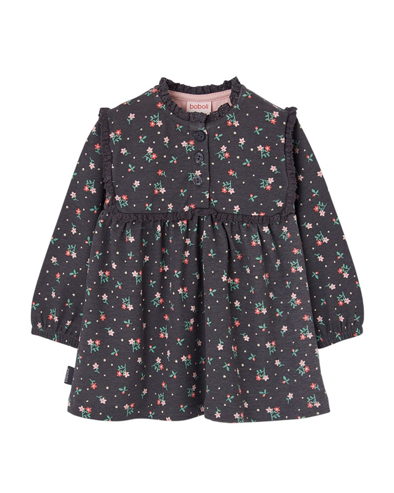 BOBOLI Interlock dress floral for girl -BCI - 324155